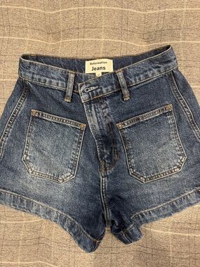 Reformation Blue High-Rise Denim Shorts